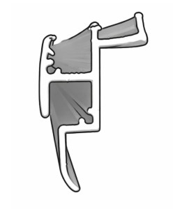 LISTWA ALUMINIOWA PRZEDSIONKOWA BIAŁA TYŁ LEWA ZAGIĘTA Hobby 2014+  3230 mm